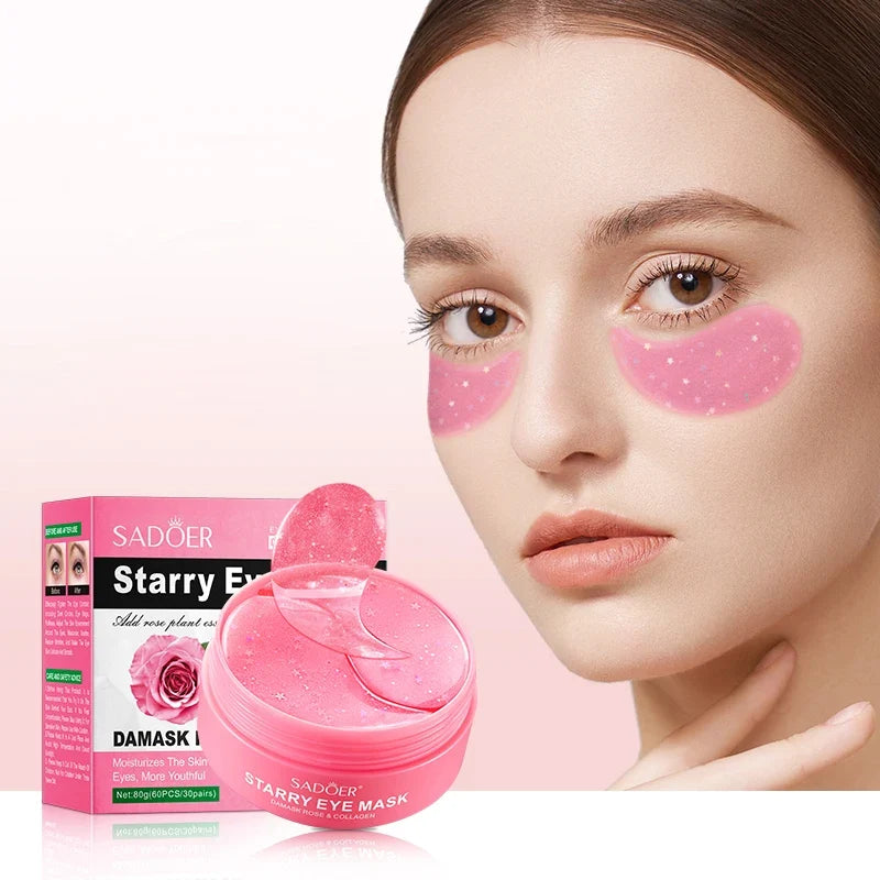 Rose Collagen Eye Mask 60 Pc – Long-Lasting Moisturizing Formula Collagen Eye Mask Qme 60PCS