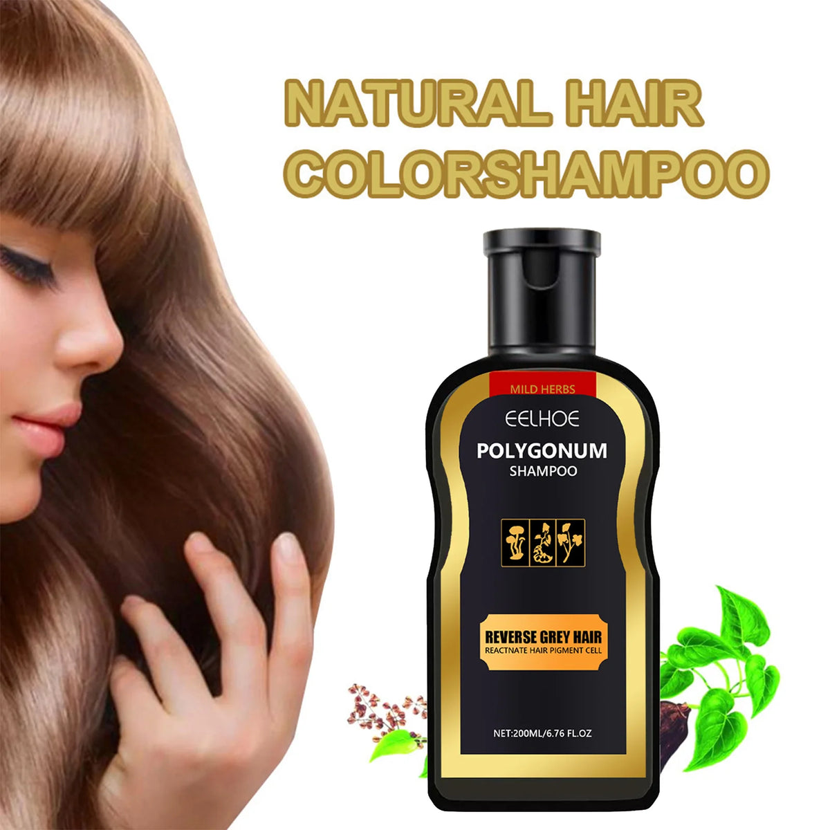 EELHOE Polygonum Multiflorum Herbal Darkening Shampoo 200ml Herbal Darkening Shampoo Qst