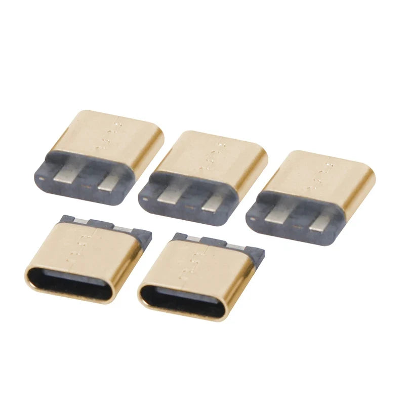 USB Type-C Female 2-Pin Welding Connector Jack – 5-Pack USB-C Connector Qme