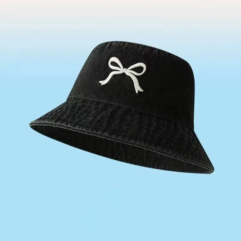 Women's Washed Denim Bucket Hat – Retro Wide Brim Sun Cap Bucket Hat Qst A7
