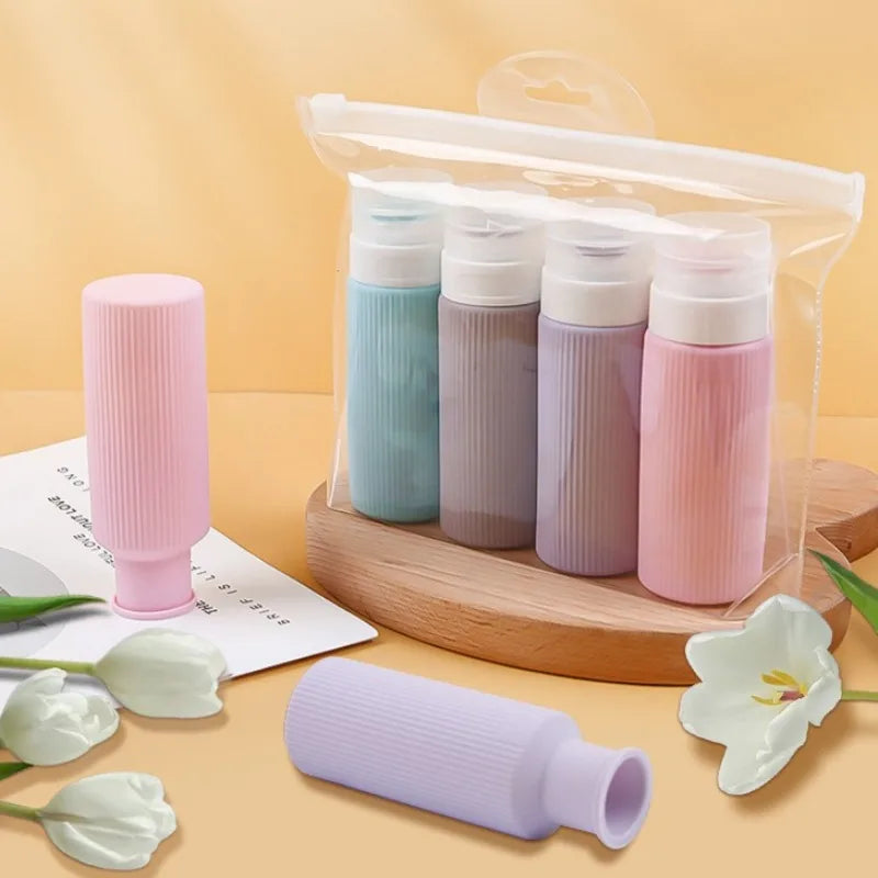 Silicone Travel Squeeze Bottles Leakproof Refillable Set of 4 Travel Squeeze Bottles Qme