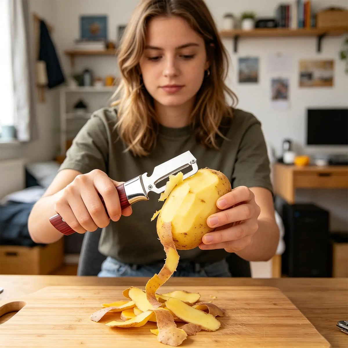 Stainless Steel Vegetable & Fruit Peeler for Home Chefs Vegetable Peeler Qme
