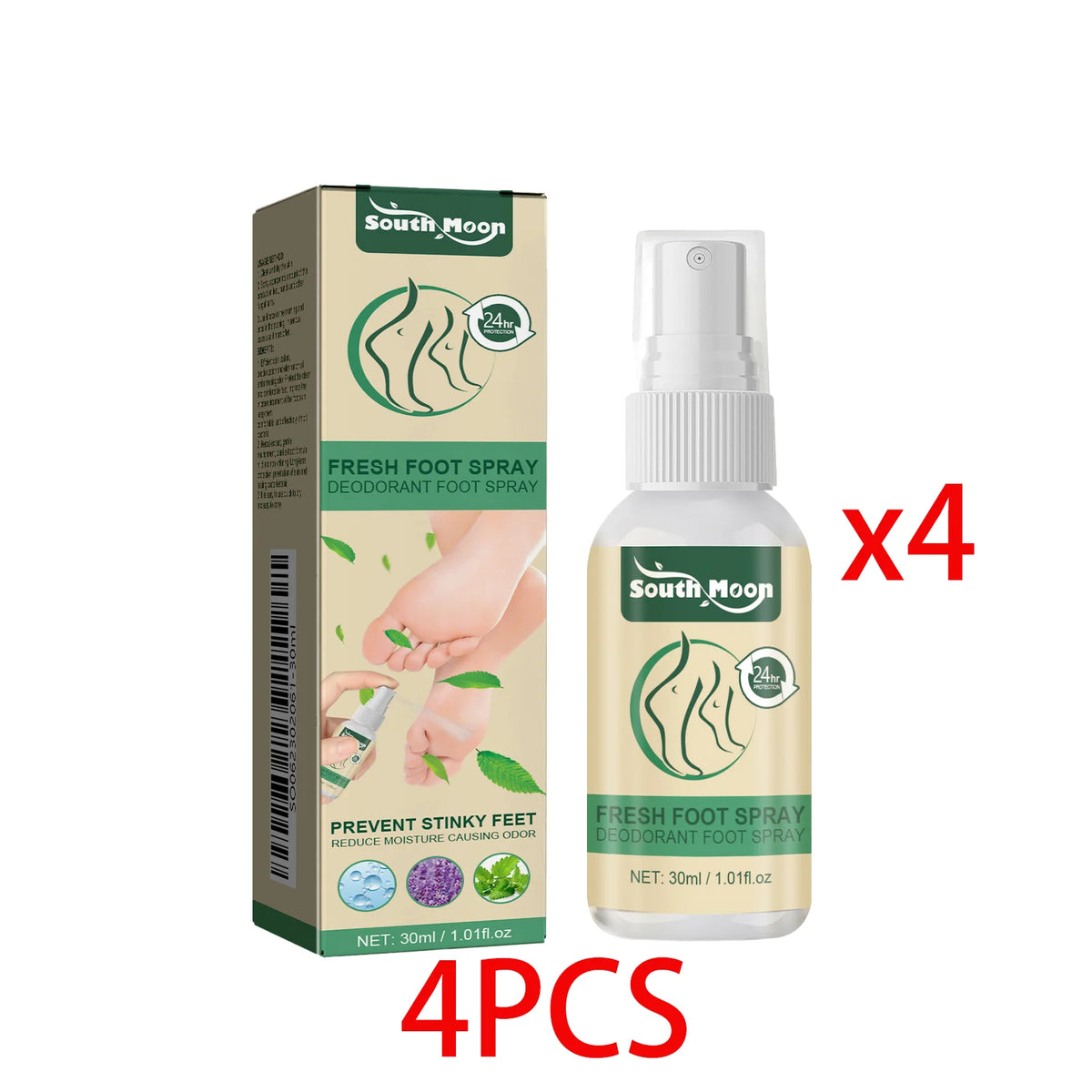 South Moon Lavender Foot Deodorizing Aromatherapy Spray 30ml Foot Deodorizing Spray Qst 4 PCS
