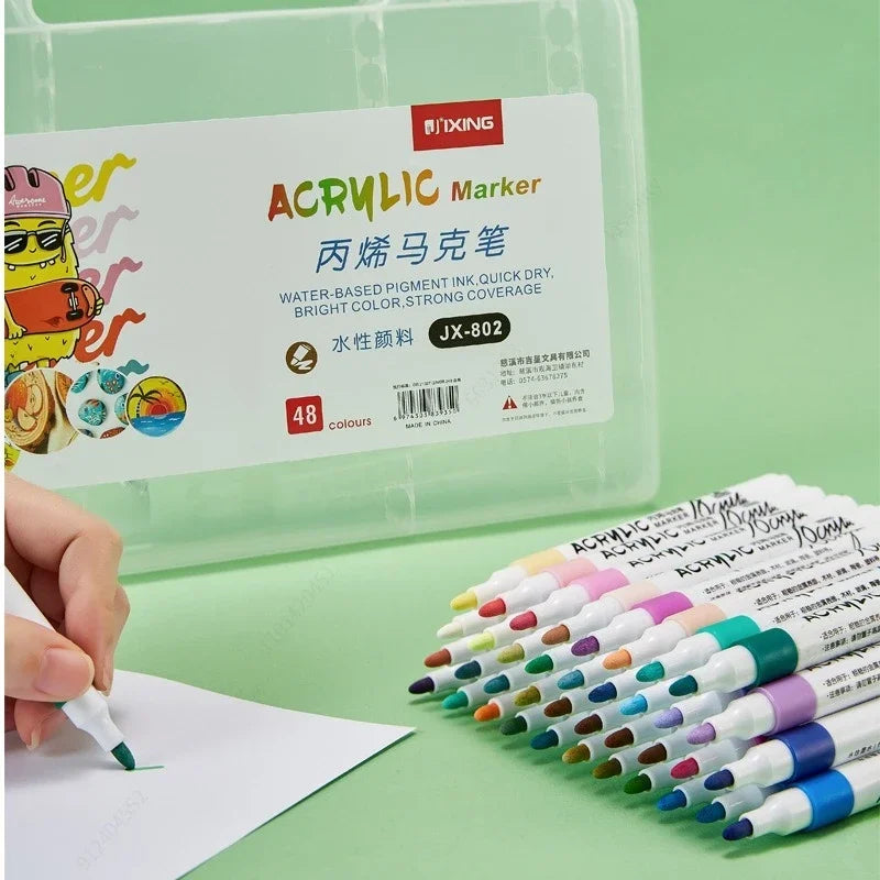Acrylic Paint Marker Pens – 36, 48 & 60 Colors Waterproof Set Acrylic Paint Marker Set Qme