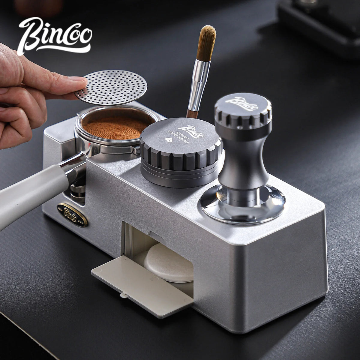 Bincoo Coffee Tamper Station & Distributor Stand 51/58mm Coffee Tamper Station Qst