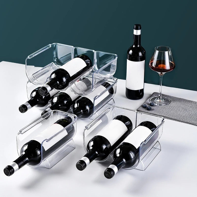 Stackable Wine Bottle Rack – Clear Counter Storage Stand Wine Bottle Rack Qst
