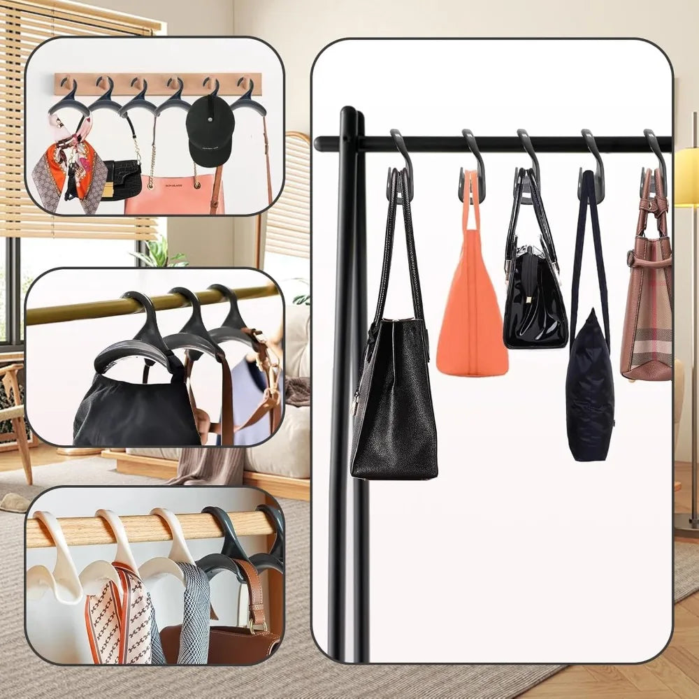 Wardrobe Handbag Hooks – 10 Pcs Closet Bag Organizer Wardrobe Bag Hooks Qme