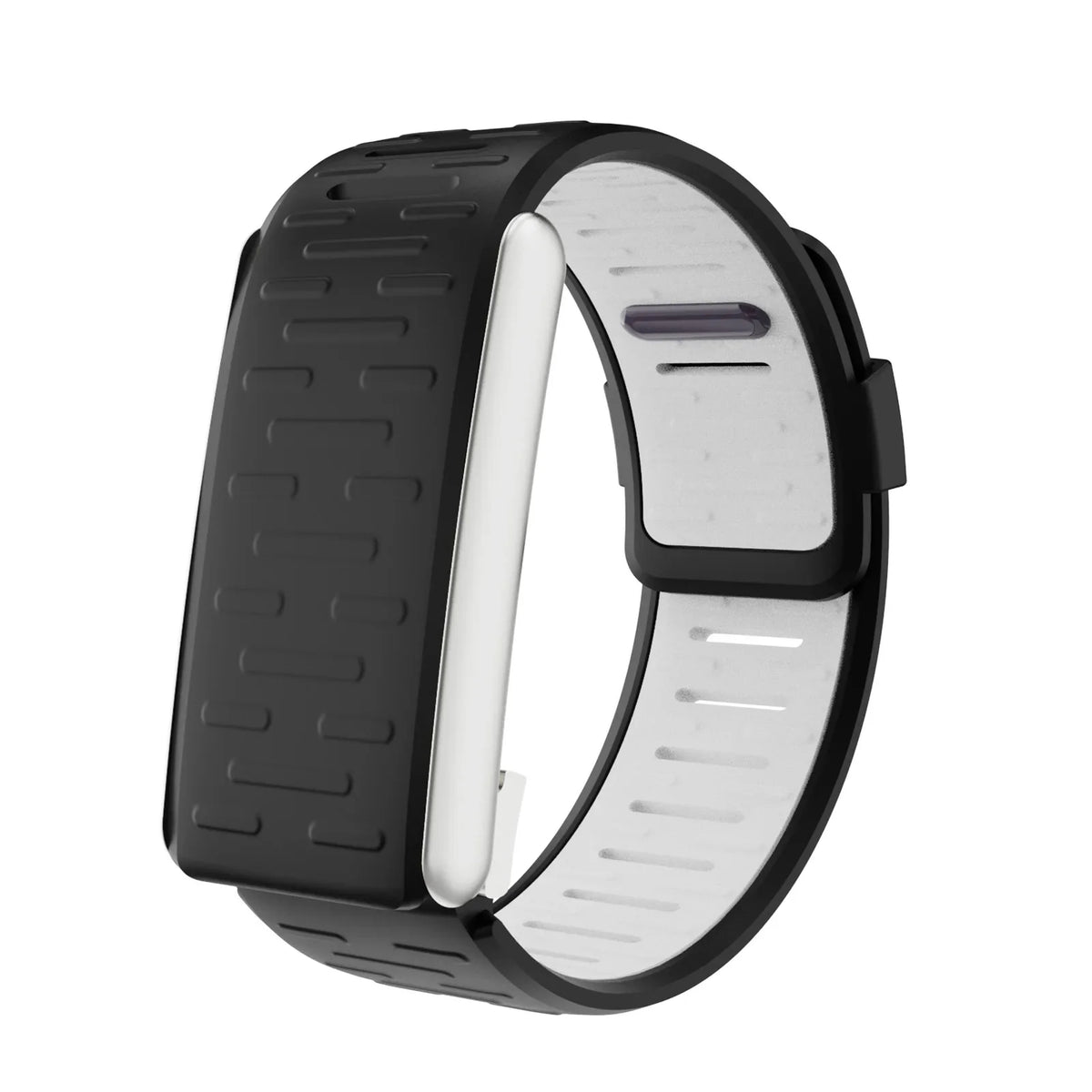 Silicone Sport Band for Whoop 5.0 – Adjustable Replacement Strap Fitness Tracker Band Qme Black White-5.0