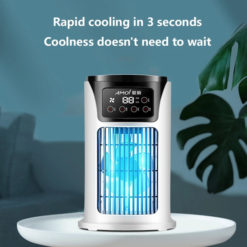 Portable USB Desktop Air Cooler Fan 3-in-1 with Humidifier Desktop Air Cooler Fan Qst