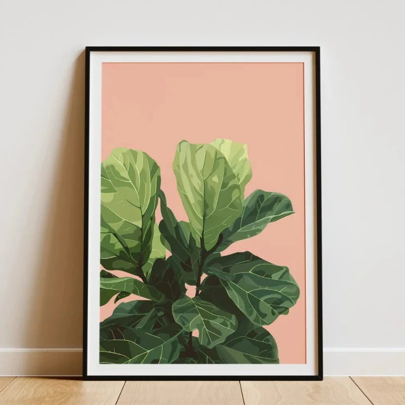 Minimalist Botanical Canvas Wall Art – Bamboo Tropical Leaf