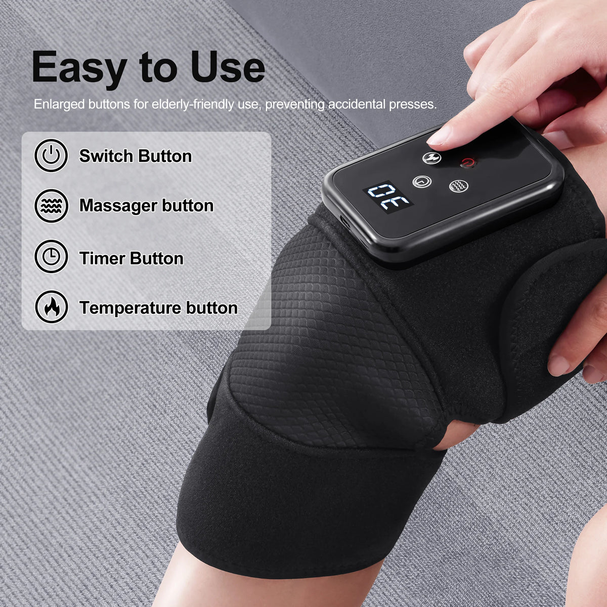 LEERCON 3-in-1 Heated Knee Elbow Shoulder Wrap Massager Heated Massage Wrap Qst