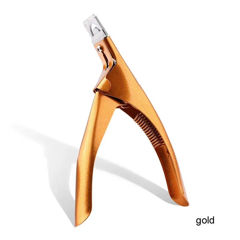 U-Shape False Nail Cutter – Stainless Steel Acrylic Tip Clipper Nail Tip Cutter Qme Gold