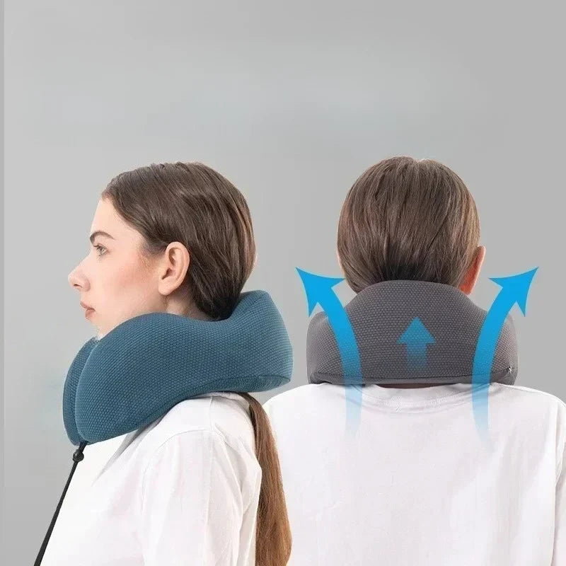 U-Shaped Memory Foam Travel Neck Pillow – Soft & Portable Travel Neck Pillow Qme
