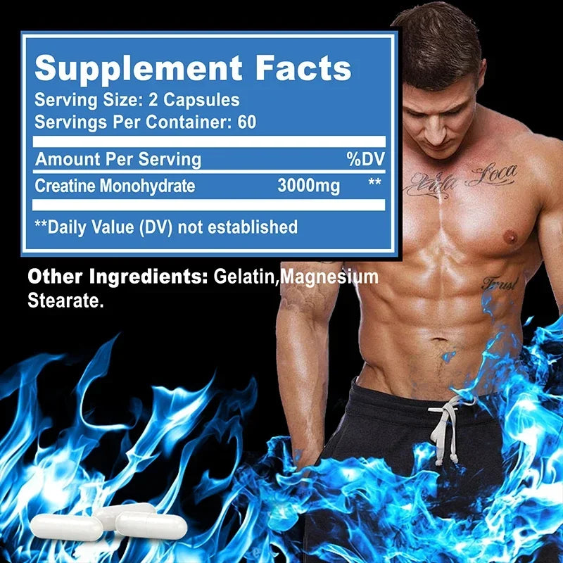 Creatine Monohydrate Capsules – Muscle, Energy & Focus Fitness Supplement Qst