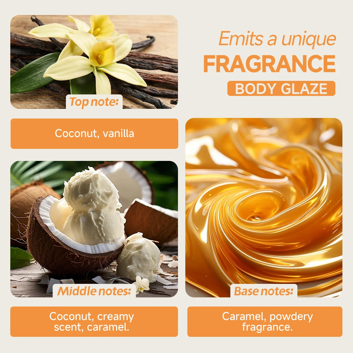 Vanilla Body Glaze Cream – Moisturize, Brighten & Protect Skin Body Moisturizer Cream Qst