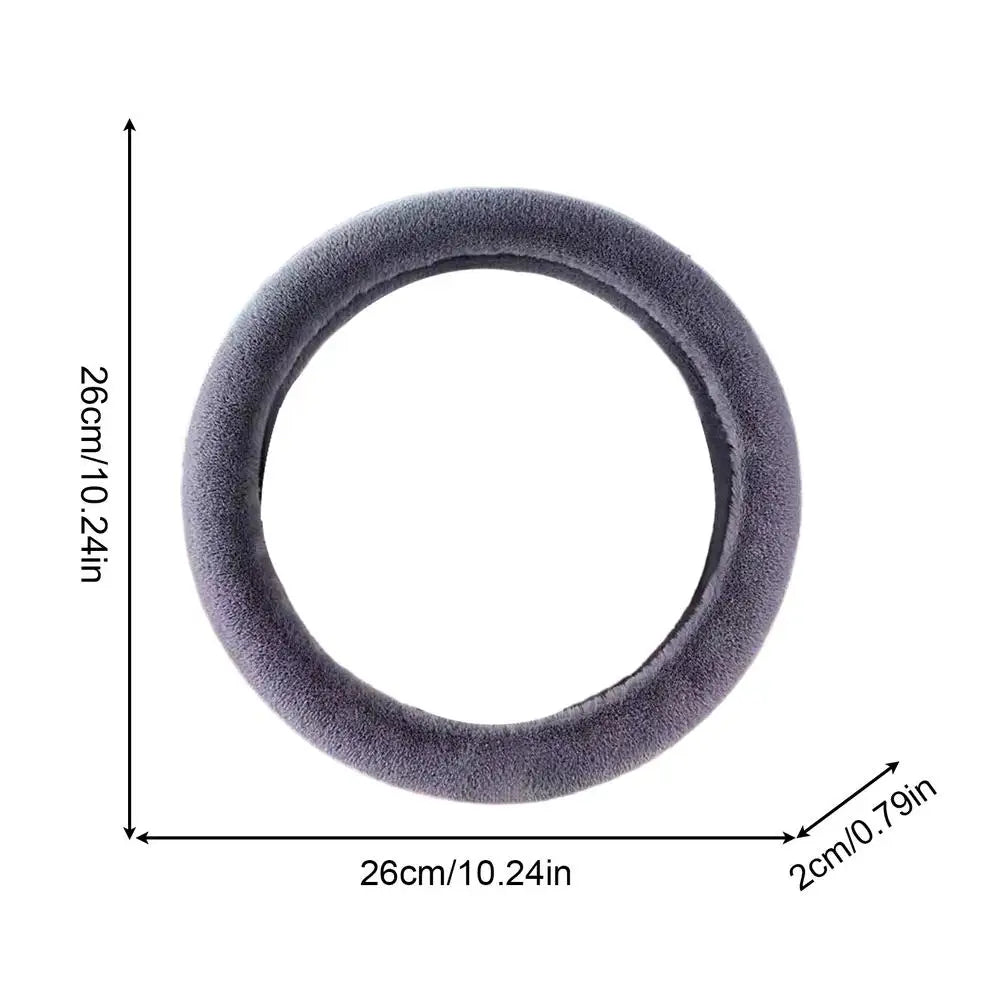 Winter Plush Steering Wheel Cover – Universal 10.24" Fit Steering Wheel Cover Qme 2