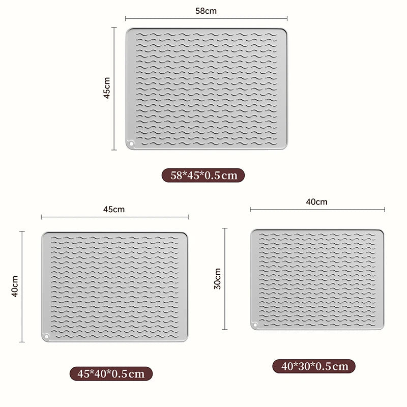 Silicone Drying Mat – Heat Resistant Non-Slip Dish Draining Pad Silicone Drying Mat Qst