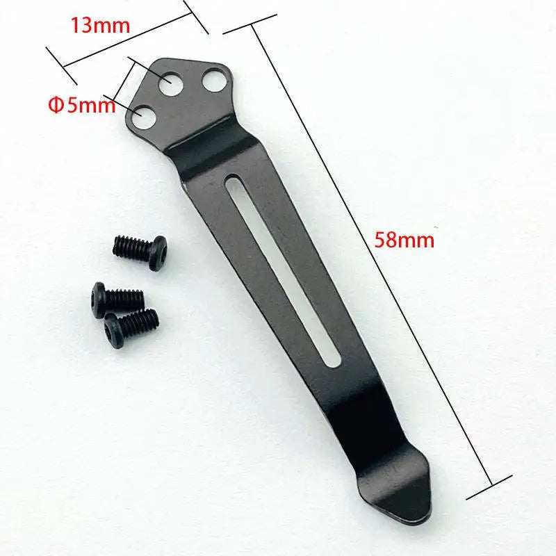 Stainless Steel Back Clip for DIY Folding Pocket Knife – Black Knife Back Clip Qst