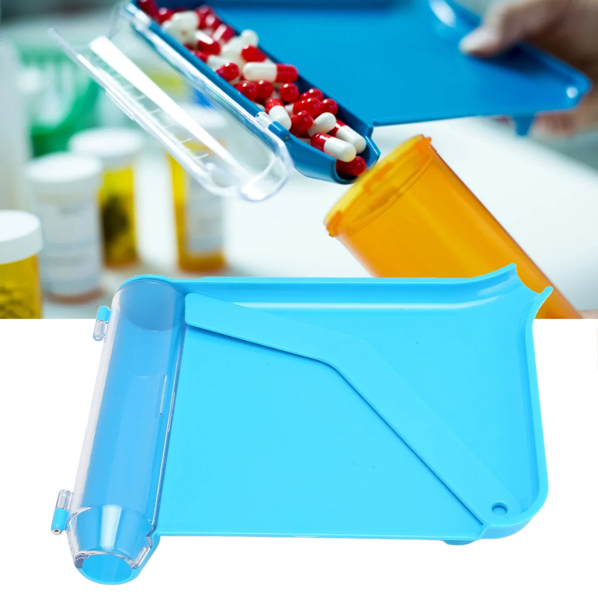 Plastic Tablet Counting & Dispensing Tray with Spatula Tablet Dispensing Tray Qme
