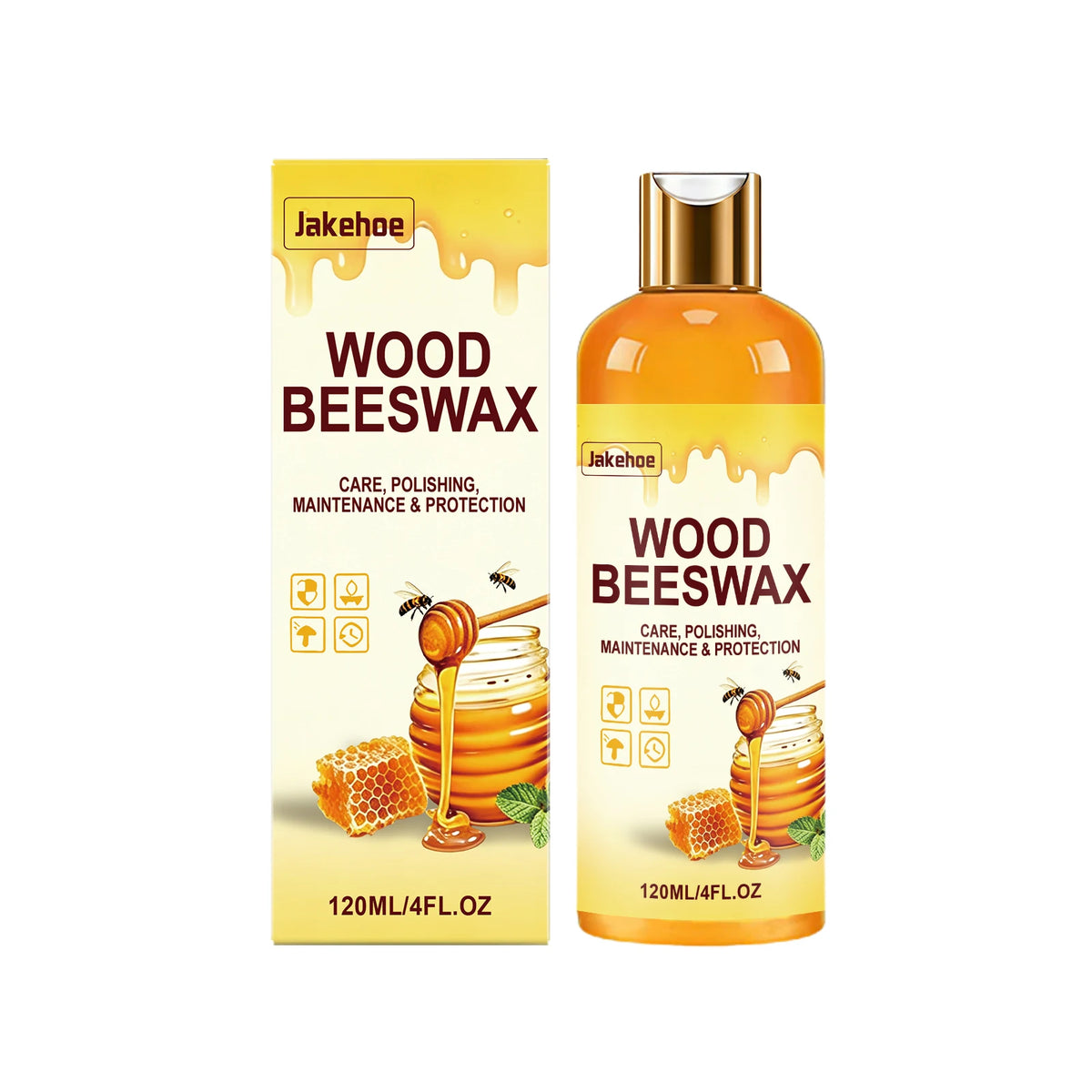 Natural Beeswax Wood Polish & Furniture Care 120ml | JAKEHOE Furniture Polish Wax Qst 120ml