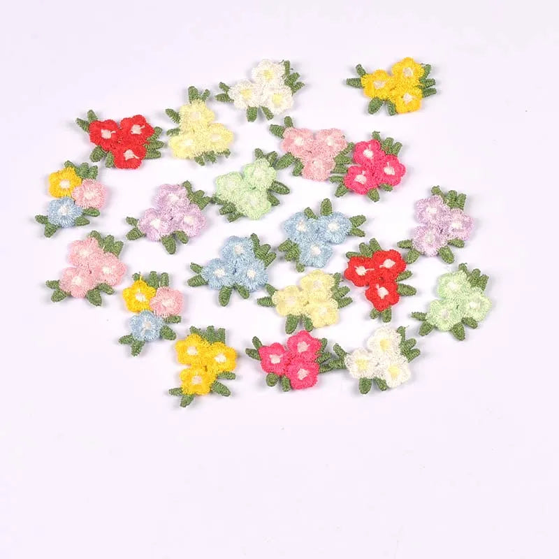 3-Flower Cluster Embroidered Appliques – DIY Sewing & Crafts Embroidered Applique Qme