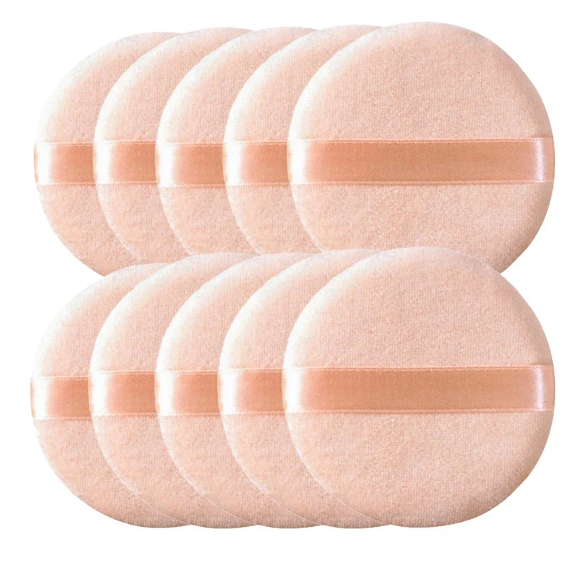 Qme Professional Round Powder Foundation Puff – 10 Pcs Set Makeup Powder Puff Qme Skin China Mainland