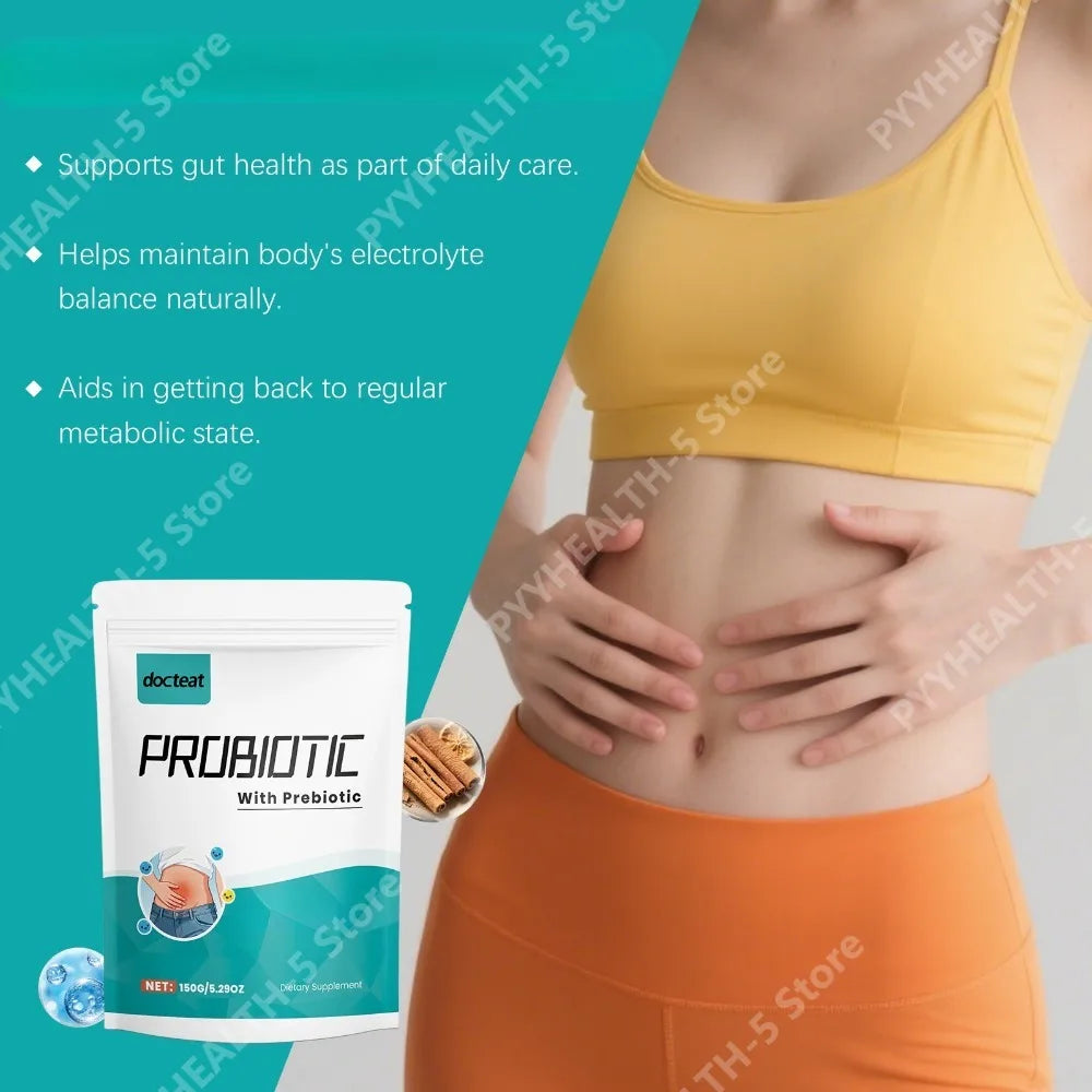 Docteat Probiotic & Prebiotic Powder – 30 Servings | 150g Probiotic Supplement Qst