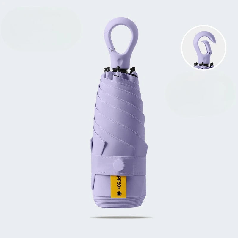 UV Protection Mini 5-Fold Ultralight Portable Umbrella Compact Travel Umbrella Qst Purple 6K Iron