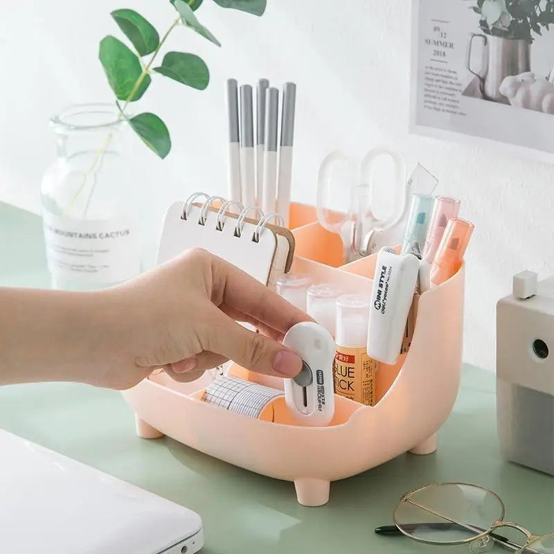 6 Grid Desktop Organizer & Pen Holder – Multifunctional Desk Desktop Desk Organizer Qme