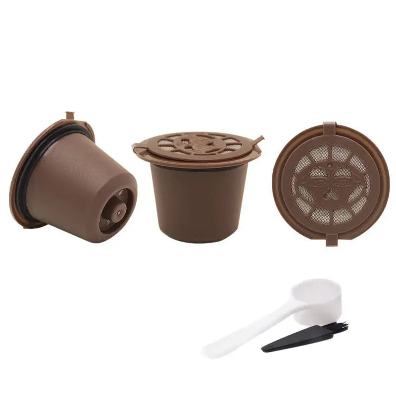 Refillable Reusable Nespresso Capsules with Spoon & Brush Reusable Coffee Pods Qst 3pcs-br