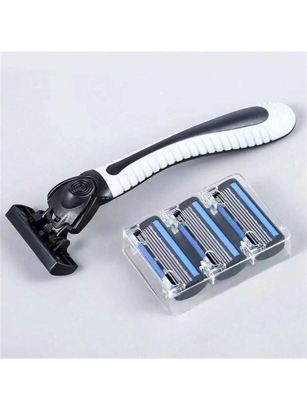 Men's 6-Layer Manual Razor Set with 6 Replacement Blades Manual Safety Razor Qme