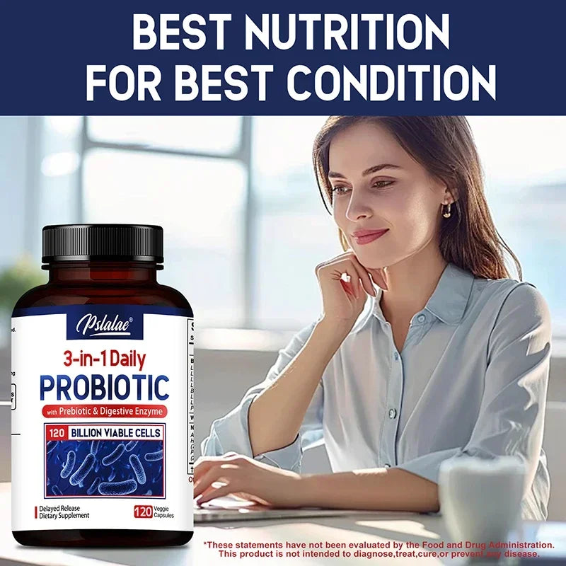 Probiotics Prebiotics Digestive Enzymes – 120B CFU 32 Strains Probiotic Supplement Qst