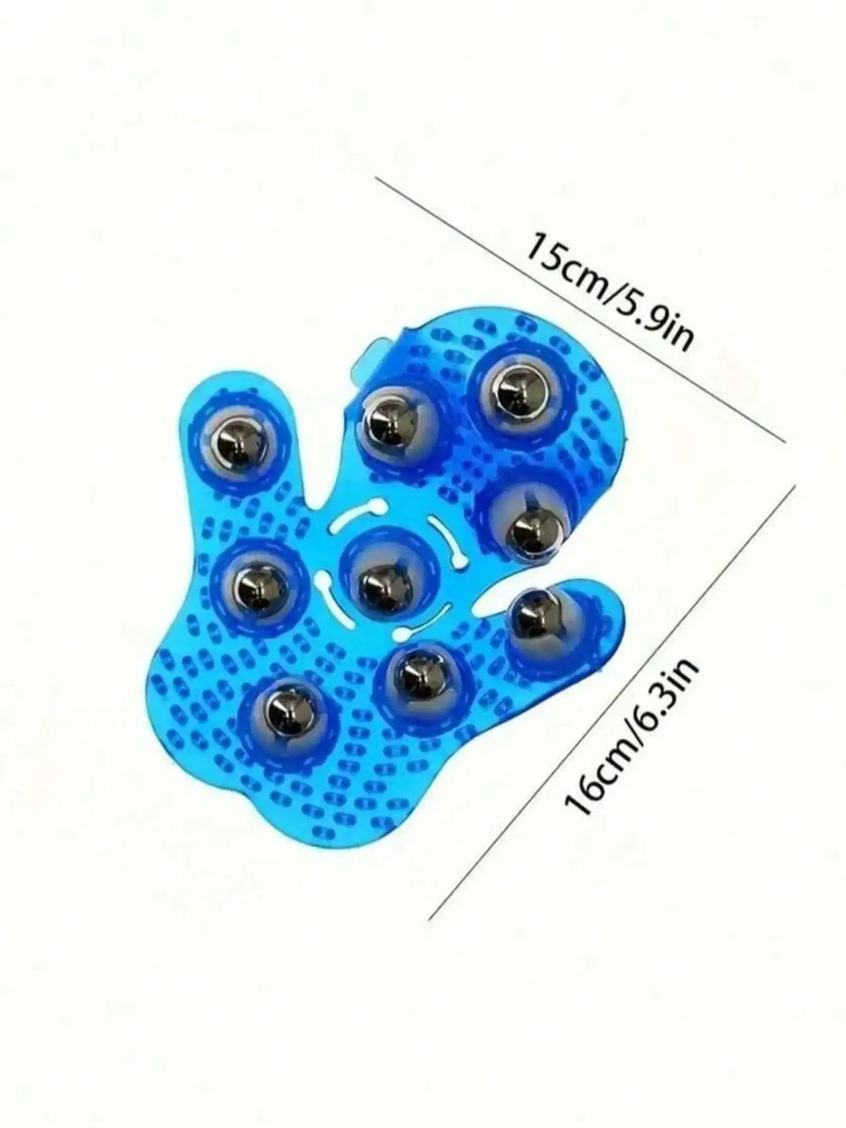 360 Rotating Silicone Body Massager with 9 Steel Balls Handheld Body Massager Qme blue