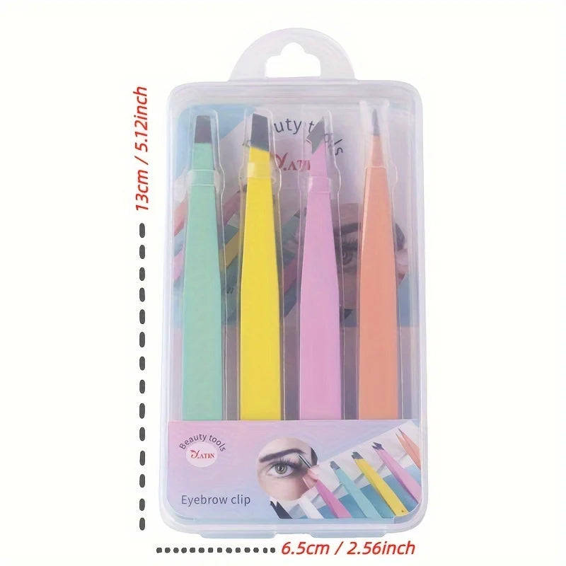Stainless Steel Slanted Eyebrow Tweezer | Precision Brow Tool Eyebrow Tweezer Qme