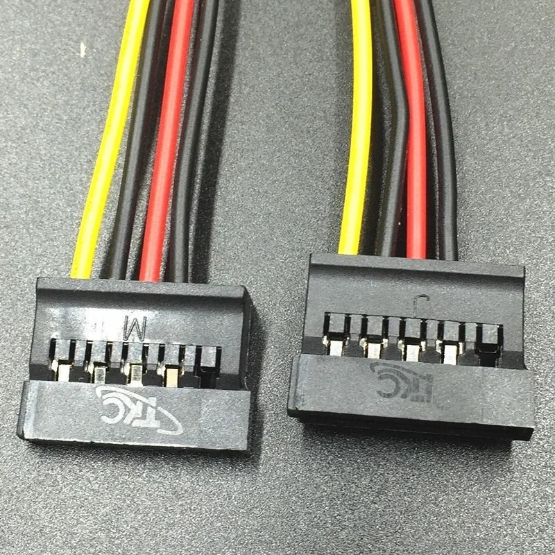 4-Pin Molex to 2x SATA Y Splitter Hard Drive Power Cable SATA Power Splitter Cable Qme
