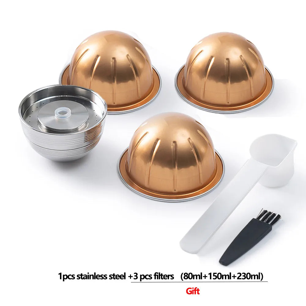 Reusable Stainless Steel Coffee Pods for Nespresso Vertuo Next Reusable Coffee Capsule Qst As picture