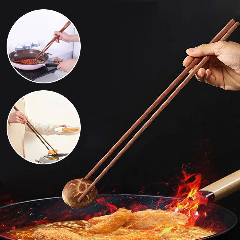 Long Wooden Chopsticks for Hot Pot & Noodles – 32cm & 42cm Wooden Chopsticks Qst
