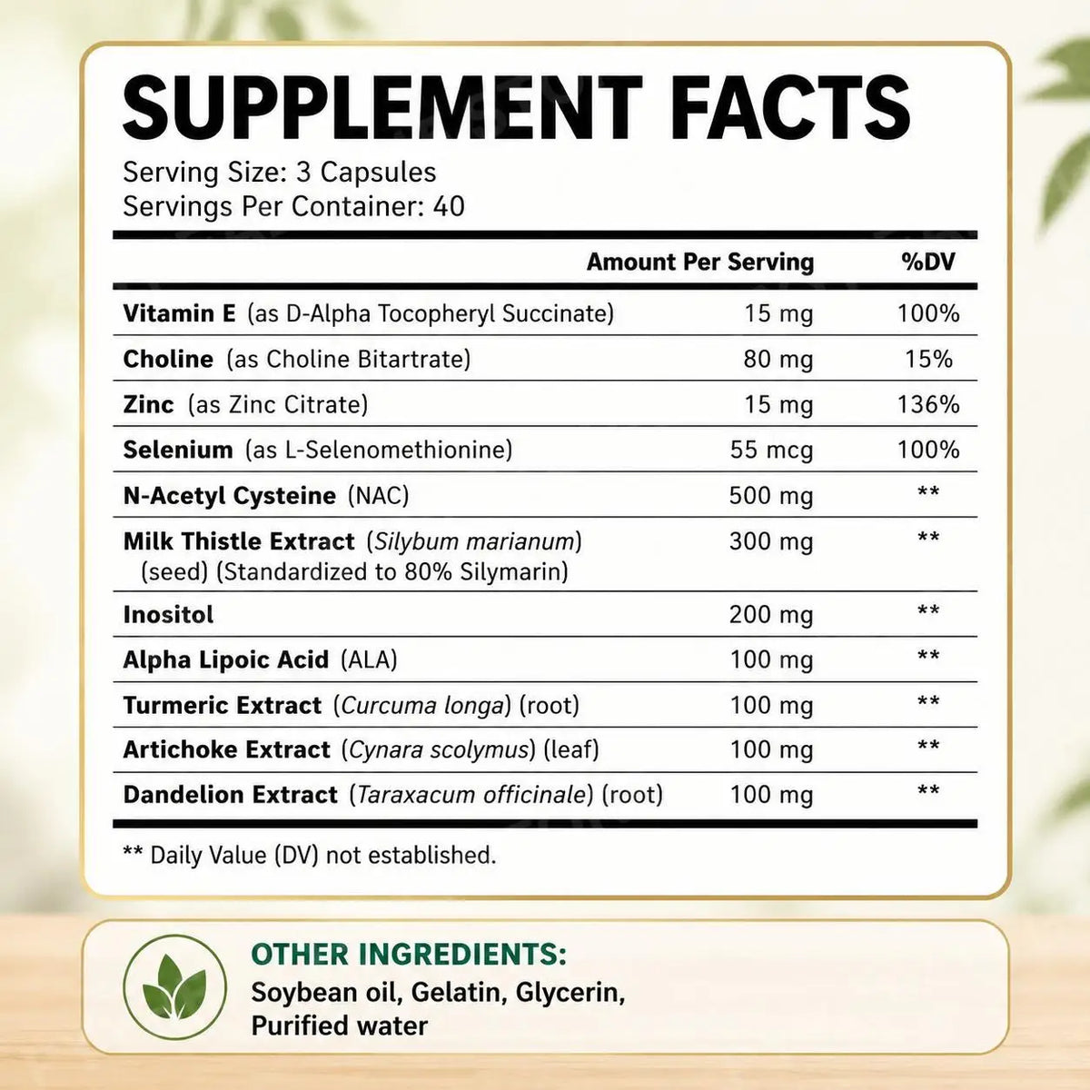 Milk Thistle Complex NAC Alpha Lipoic Acid Zinc – 120 Capsules Herbal Supplement Qst