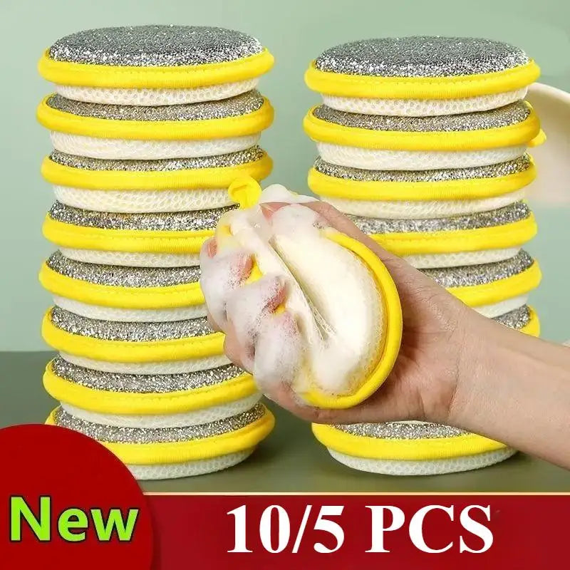 Double-Sided Dishwashing Sponge Scouring Pads – Set of 5 Sponge Scouring Pad Qme