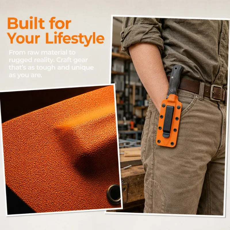 Orange Kydex Thermoplastic Sheet – DIY Knife Sheath Holster Thermoplastic Sheet Qst