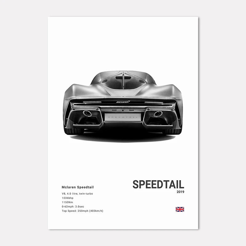 Supercar Canvas Wall Art Poster – M4 P1 Divo STO SVJ Unframed