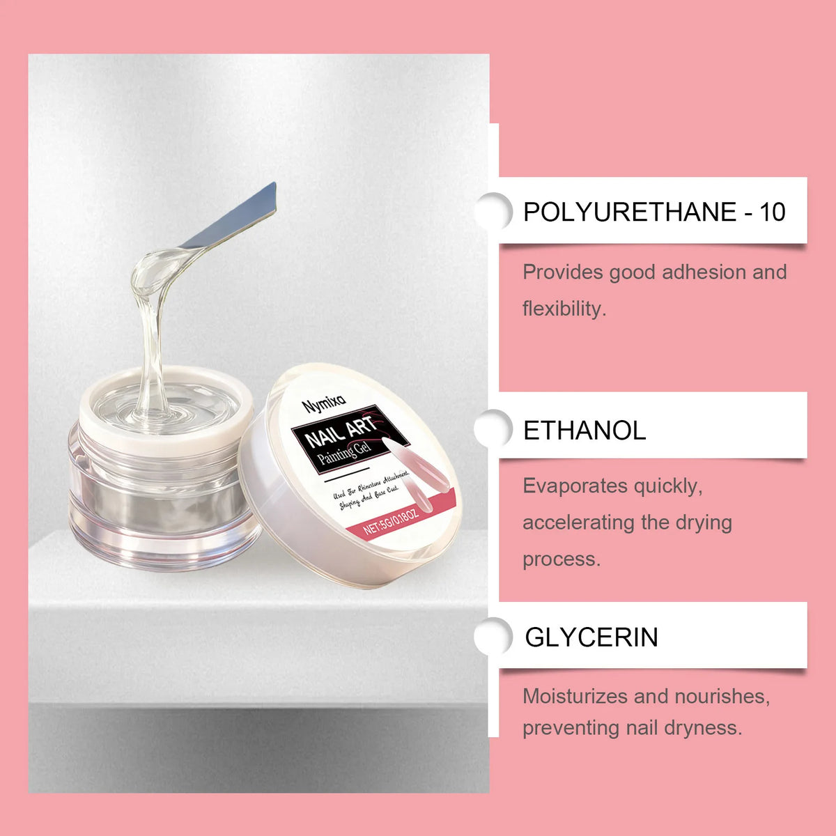 Clear Jelly Nail Glue – Quick-Dry Invisible Builder Gel Nail Builder Gel Qst