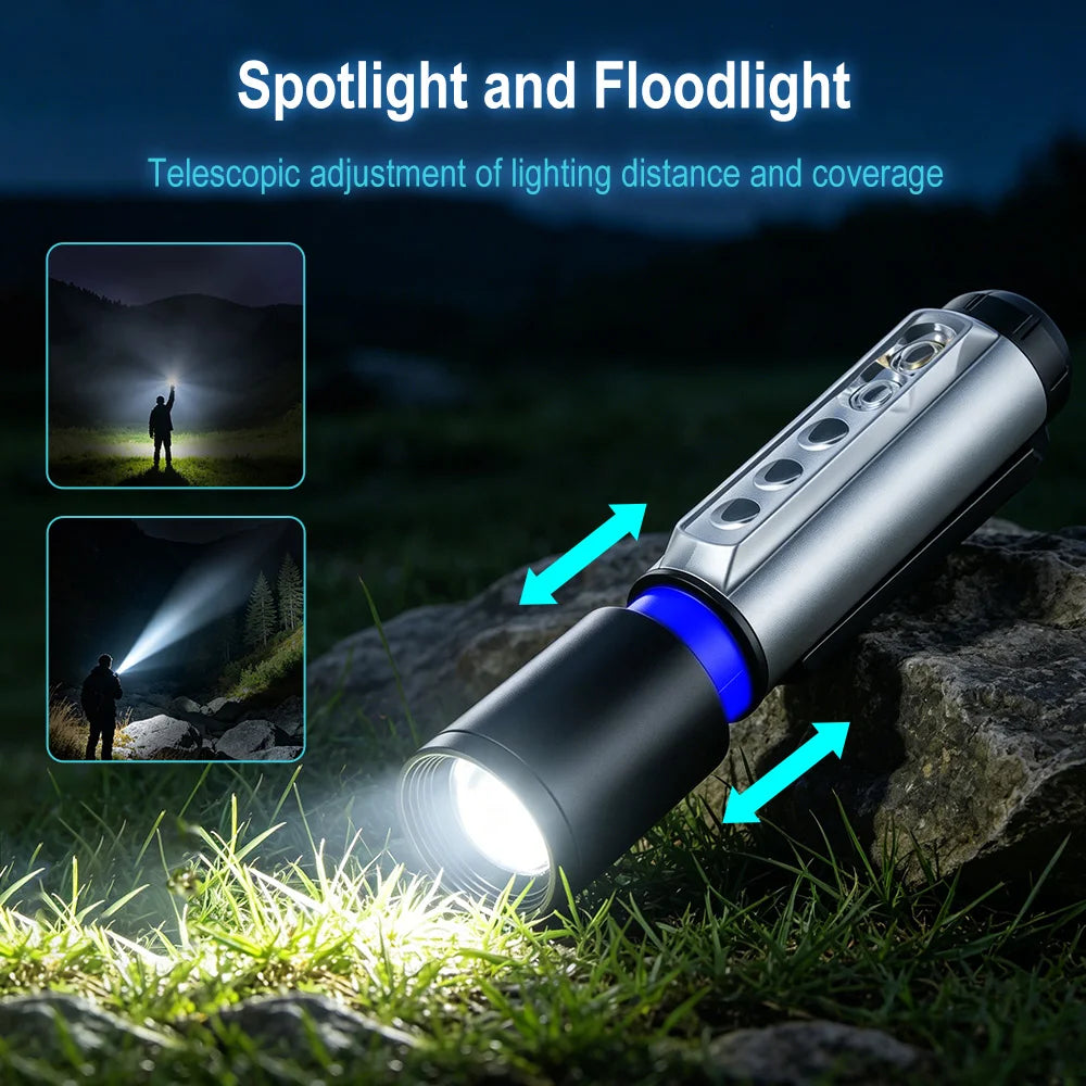 BORUiT 2-in-1 LED Headlamp Flashlight 450Lm Type-C Rechargeable LED Headlamp Qst