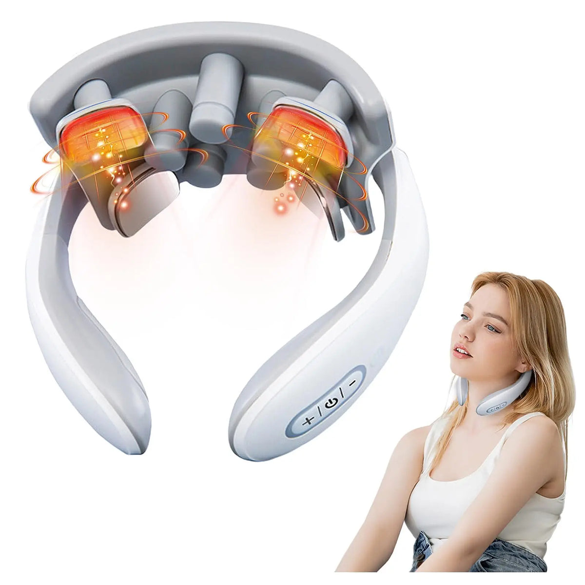 PAQIN Electric Neck Massager – Pulse, Vibration & Red Light Electric Neck Massager Qst