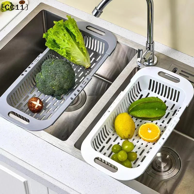 Retractable Sink Drain Rack – Dish, Chopstick & Veggie Basket Sink Drain Rack Qme