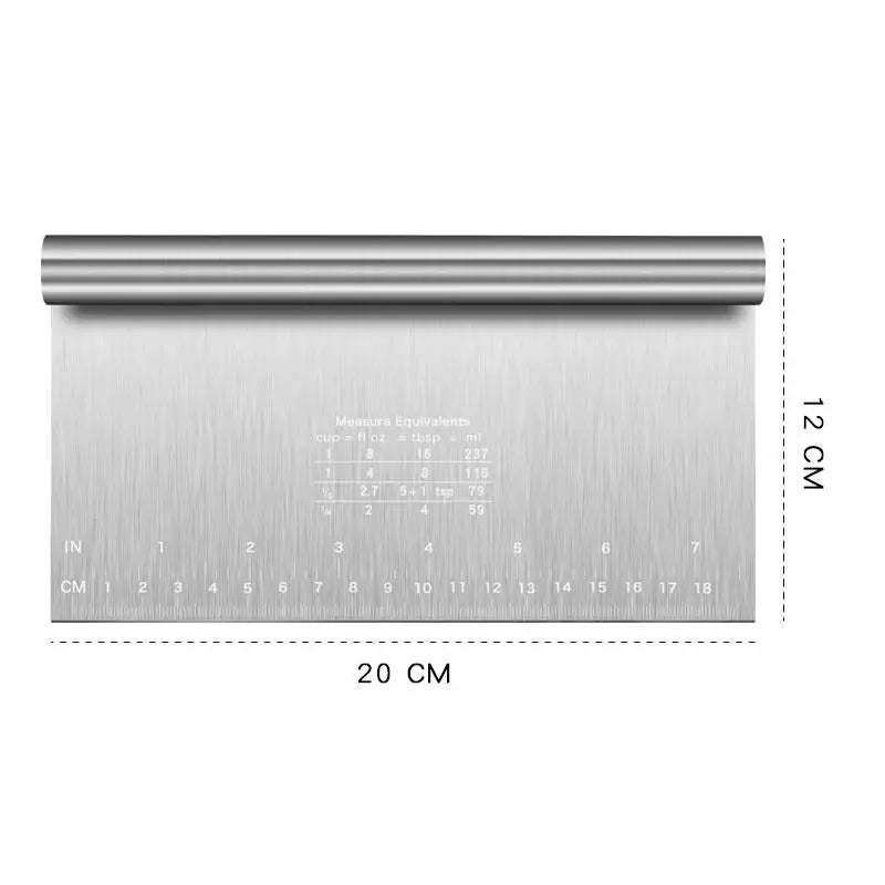 Stainless Steel Cake Scraper & Edge Smoother with Scale Cake Decorating Tool Qst 20cm