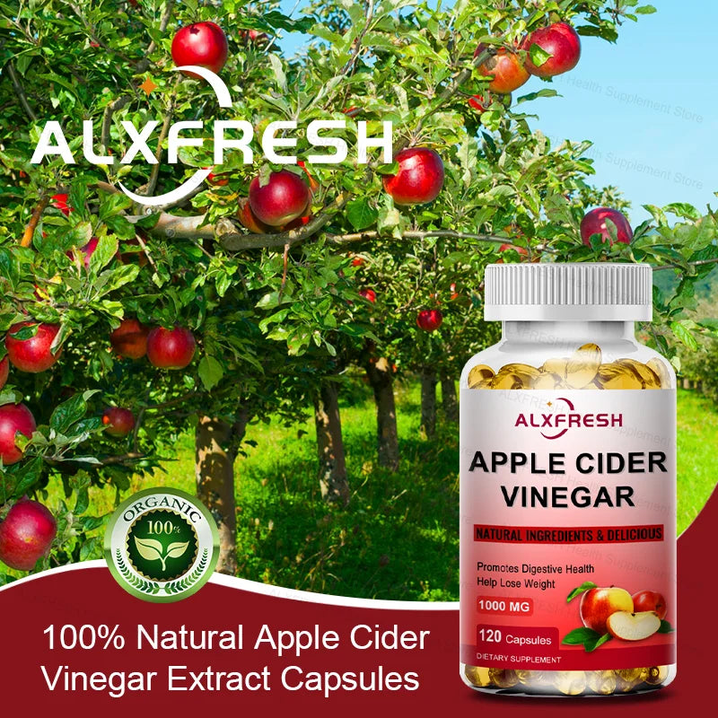 ALXFRESH Apple Cider Vinegar Capsules – Digestion & Metabolism Dietary Supplement Qst