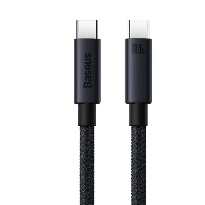 Baseus 100W USB-C to USB-C Fast Charging Cable – PD 5A Braided USB-C Charging Cable Qst Black 2m