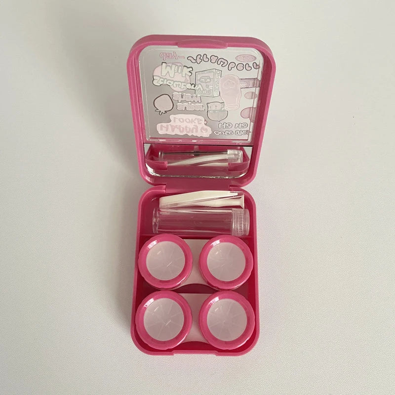 Cute Mini Contact Lens Case Travel Kit – Portable Storage Set Contact Lens Case Qst A