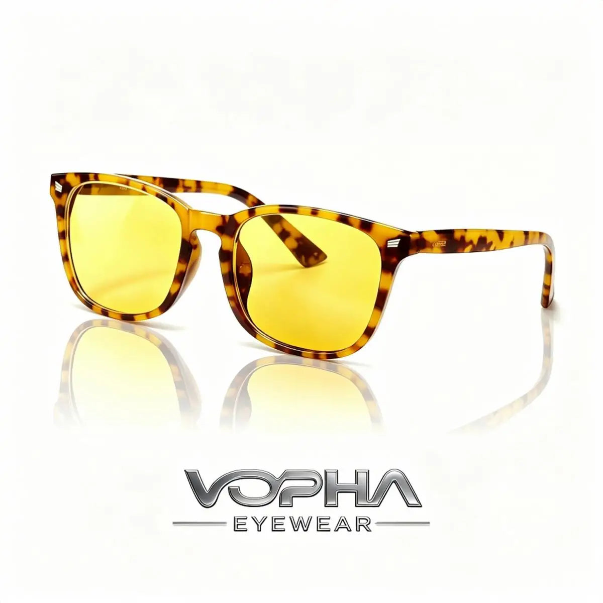 VOPHA S70 Blue Light Blocking Glasses – Night Driving & Gaming Blue Light Glasses Qst Tortoise yellow